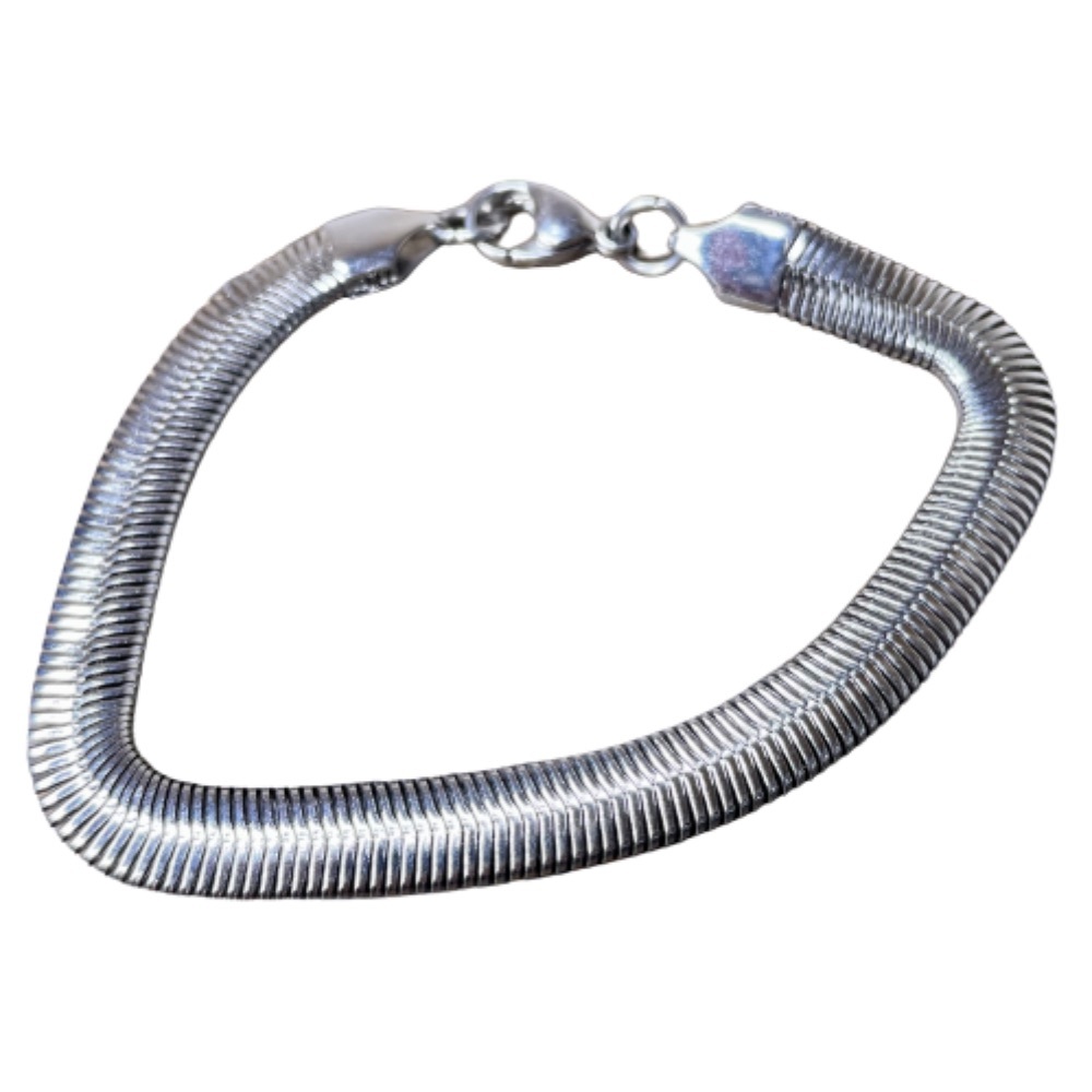 Vintage Herringbone 316L Stainless Steel Bracelet